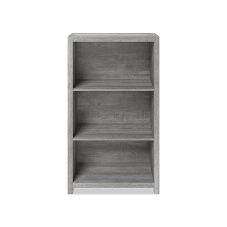 Whalen Furniture Mfg Fallbrook Bookcase, Three-Shelf, 28w x 14d x 48.25h, Smoked Ash/Rustic Warm Gray SPUSFBBKGM